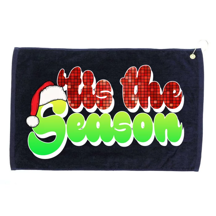 Tis The Season Santa Christmas Lover Retro Grommeted Golf Towel