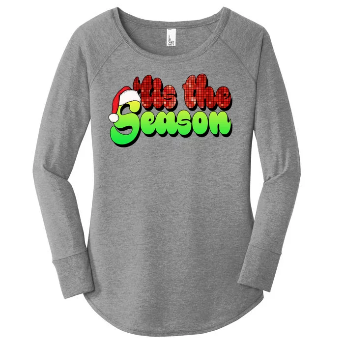 Tis The Season Santa Christmas Lover Retro Women's Perfect Tri Tunic Long Sleeve Shirt