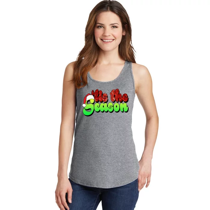 Tis The Season Santa Christmas Lover Retro Ladies Essential Tank