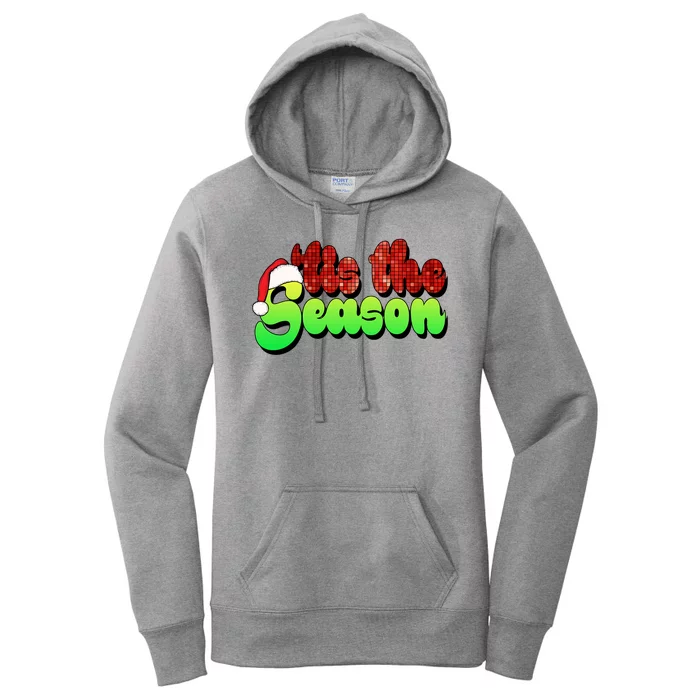 Tis The Season Santa Christmas Lover Retro Women's Pullover Hoodie