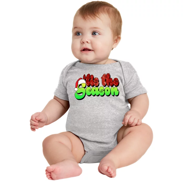 Tis The Season Santa Christmas Lover Retro Baby Bodysuit