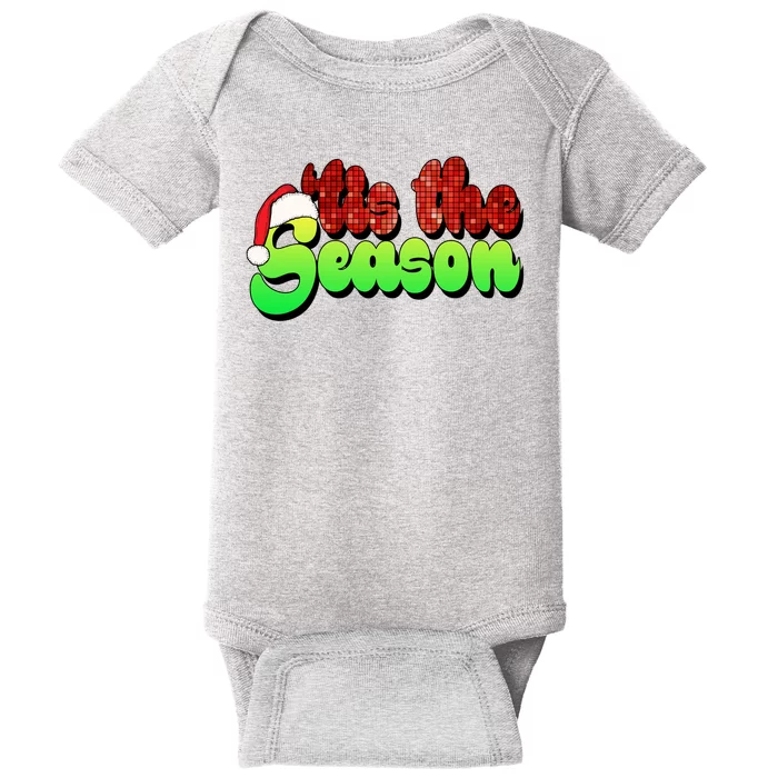 Tis The Season Santa Christmas Lover Retro Baby Bodysuit