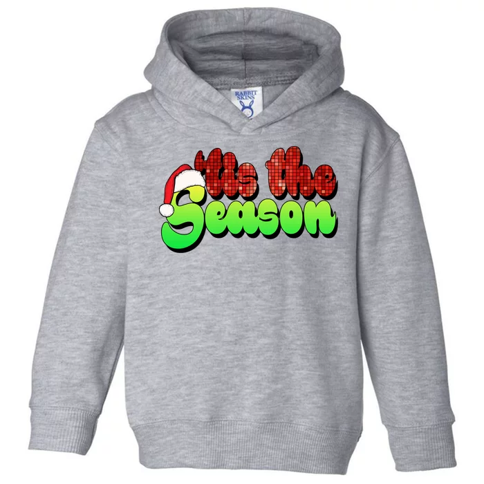 Tis The Season Santa Christmas Lover Retro Toddler Hoodie