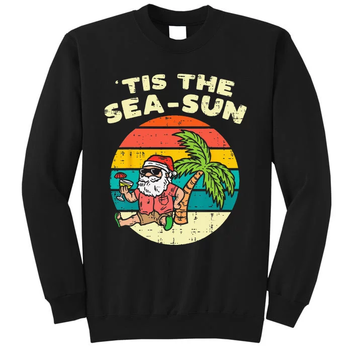 Tis The Sea Sun Santa Beach Summer Christmas In July Summer Sweatshirt