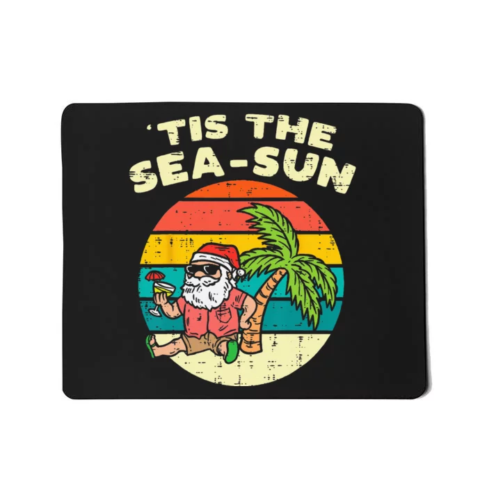 Tis The Sea Sun Santa Beach Summer Christmas In July Summer Mousepad