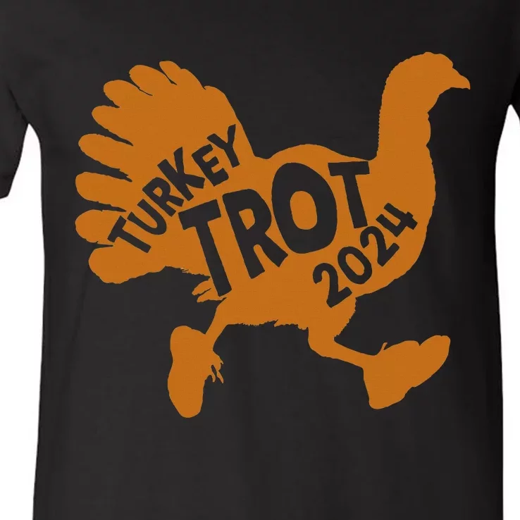 Turkey Trot Squad 2024 Funny Thanksgiving Day Run Matching V-Neck T-Shirt