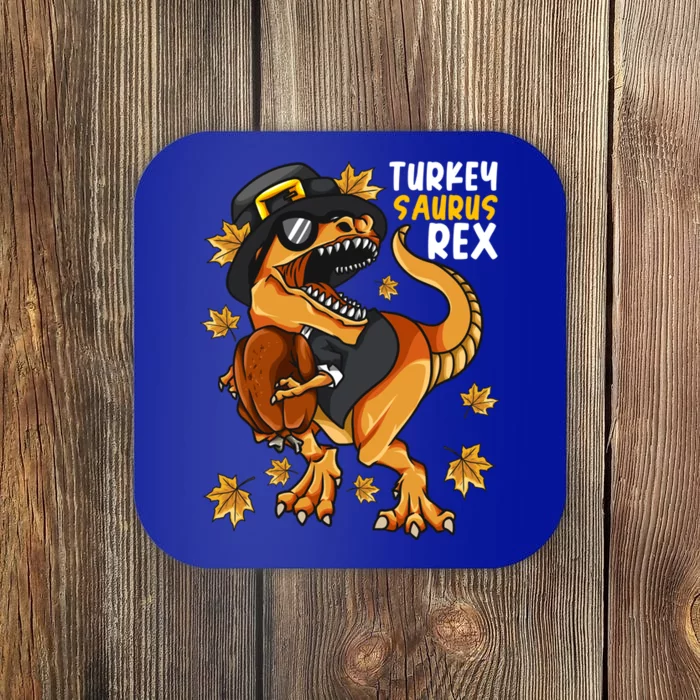 Thanksgiving Turkey Saurus T Rex Dinosaur Funny Gift Coaster