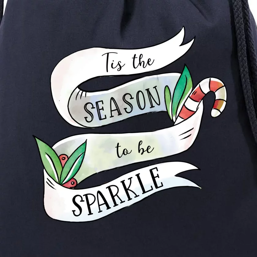 Tis The Season To Holiday Cute Fun Ribbon Great Gift Drawstring Bag