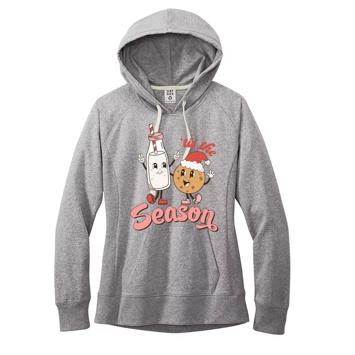 Tis The Season Christmas Santa Cookie Women's Fleece Hoodie