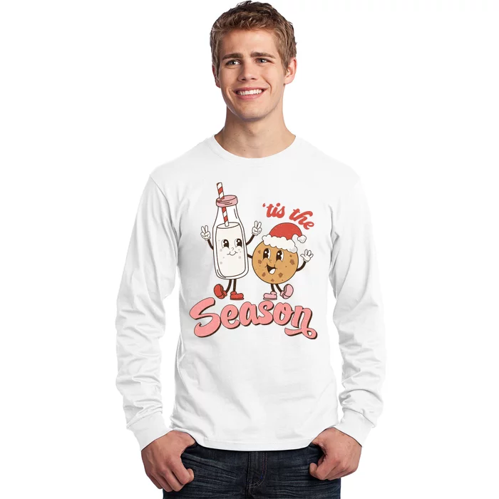 Tis The Season Christmas Santa Cookie Long Sleeve Shirt