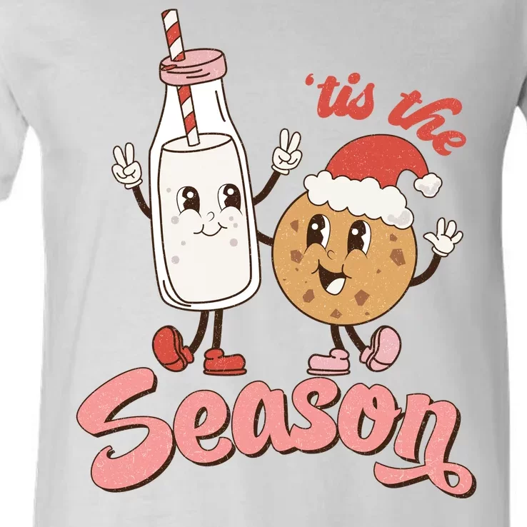 Tis The Season Christmas Santa Cookie V-Neck T-Shirt