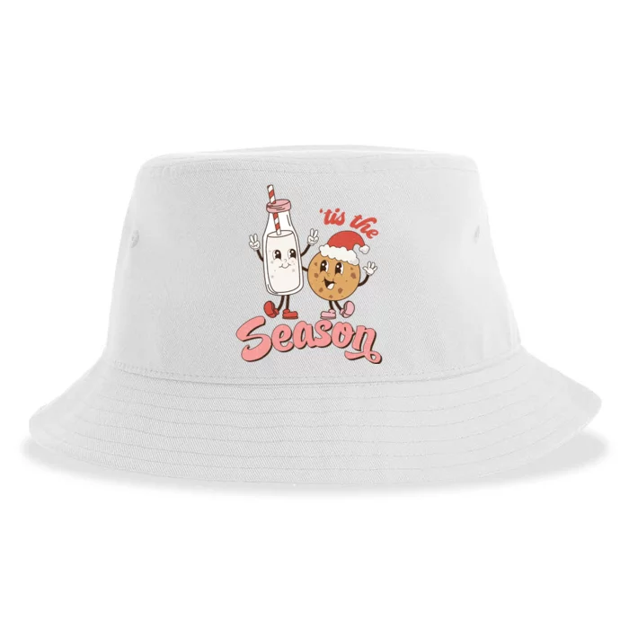 Tis The Season Christmas Santa Cookie Sustainable Bucket Hat