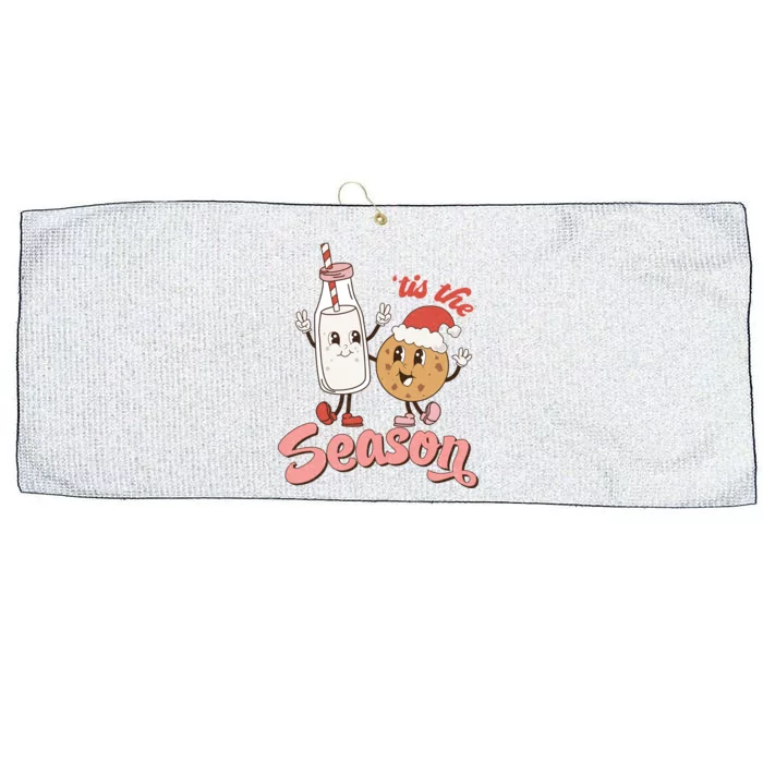 Tis The Season Christmas Santa Cookie Large Microfiber Waffle Golf Towel