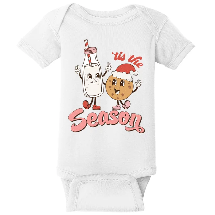 Tis The Season Christmas Santa Cookie Baby Bodysuit