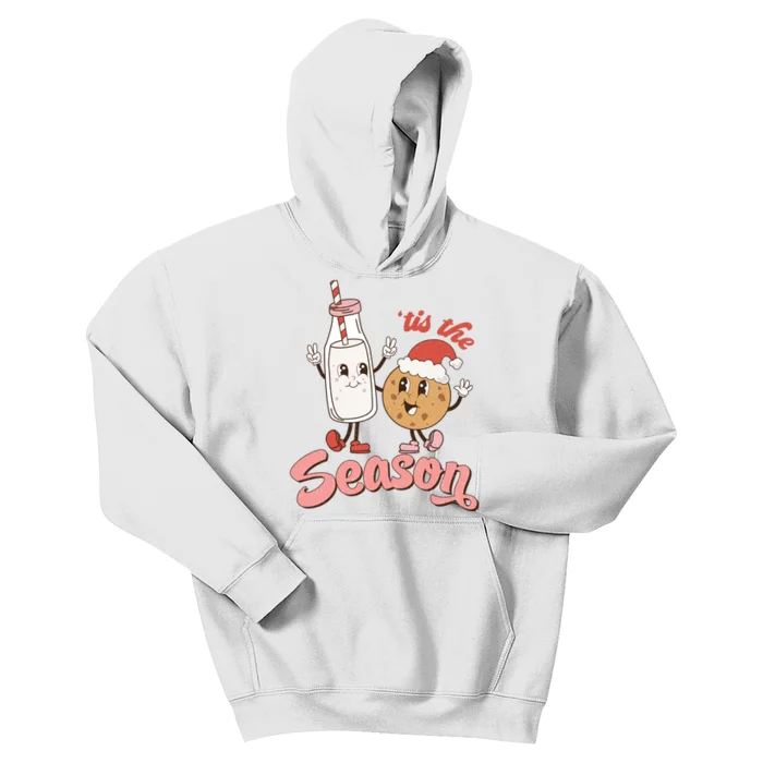 Tis The Season Christmas Santa Cookie Kids Hoodie