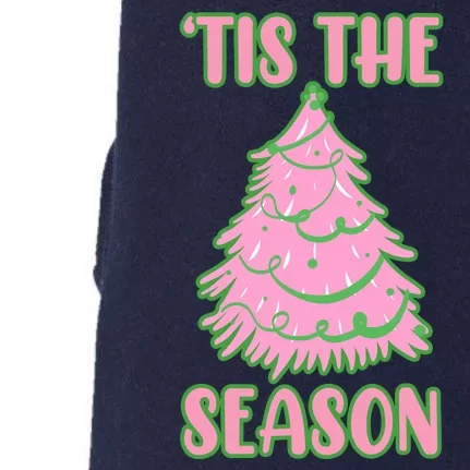 Tis The Season Pink Christmas Tree Doggie 3-End Fleece Hoodie