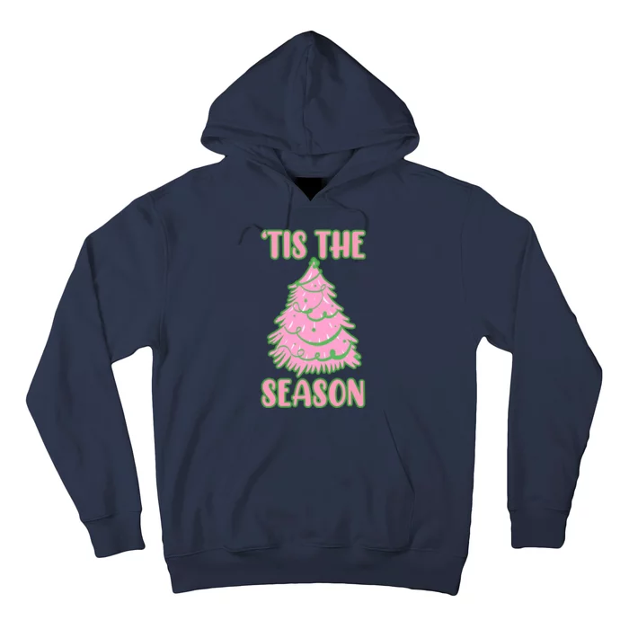 Tis The Season Pink Christmas Tree Hoodie