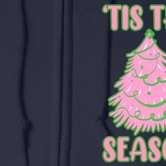 Tis The Season Pink Christmas Tree Full Zip Hoodie