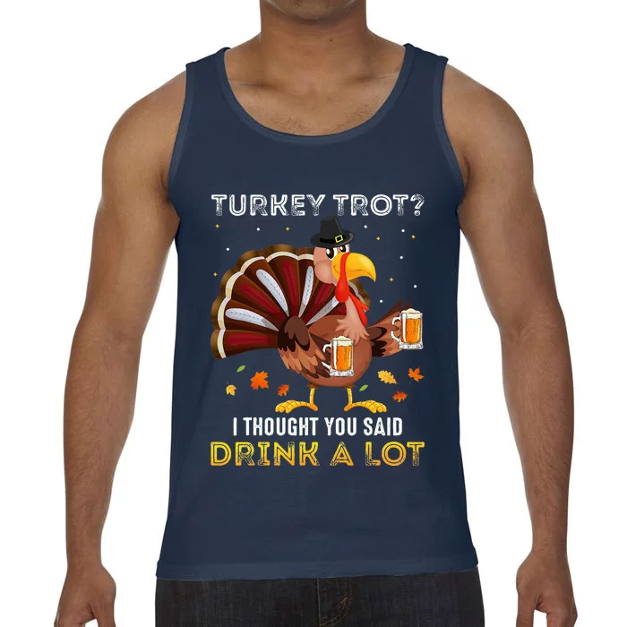 Turkey Trot Squad Running Drinking Matching Thanksgiving Comfort Colors® Tank Top