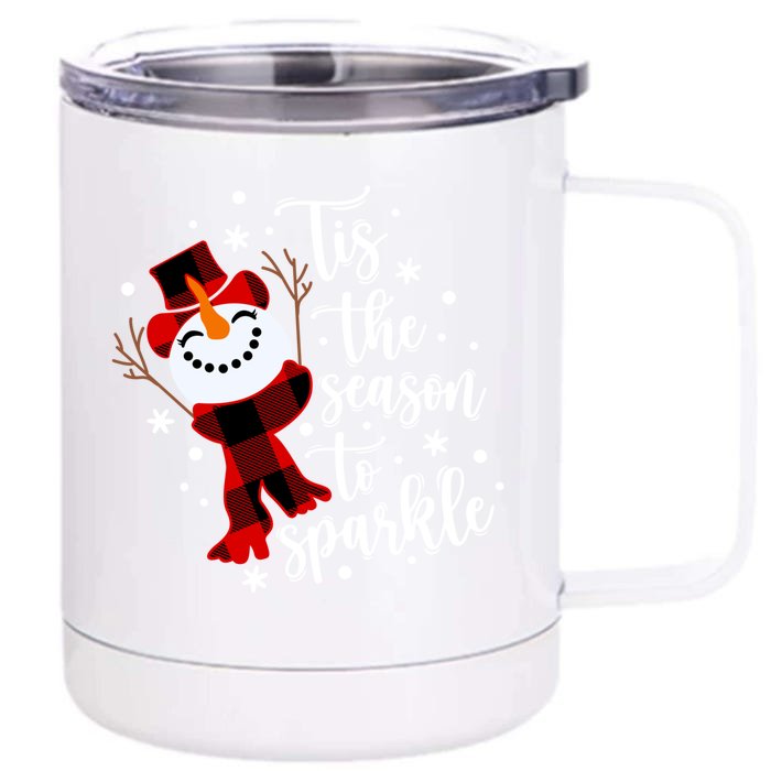 Tis The Season To Let Is Snow Cute Christmas Holiday Gift Front & Back 12oz Stainless Steel Tumbler Cup