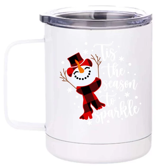 Tis The Season To Let Is Snow Cute Christmas Holiday Gift Front & Back 12oz Stainless Steel Tumbler Cup