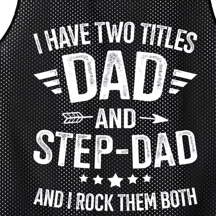 Two Titles Step Dad Bonus Dad Fathers Day Birthday Christmas Mesh Reversible Basketball Jersey Tank