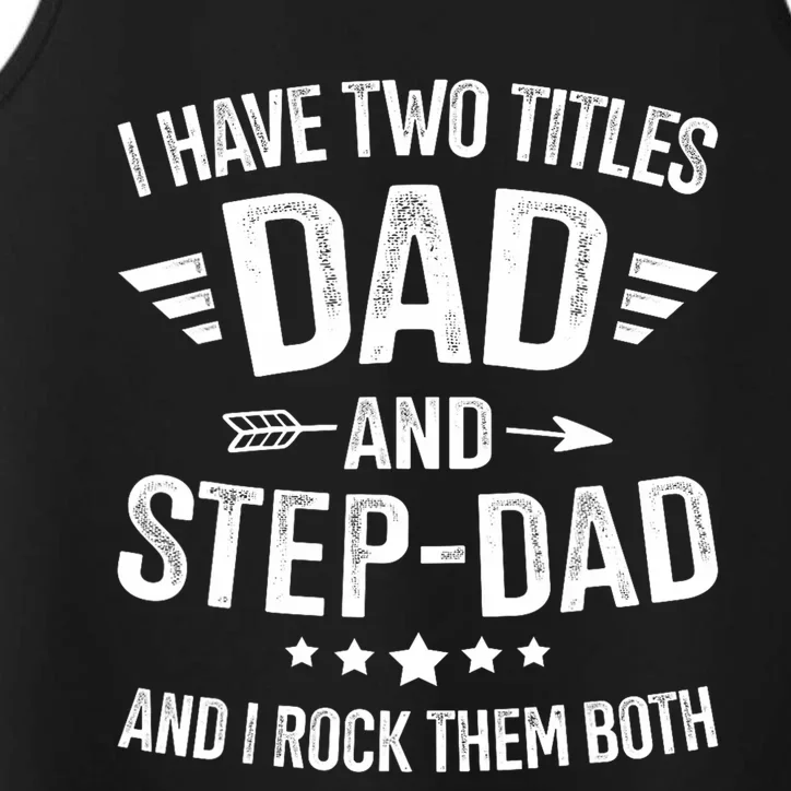 Two Titles Step Dad Bonus Dad Fathers Day Birthday Christmas Performance Tank