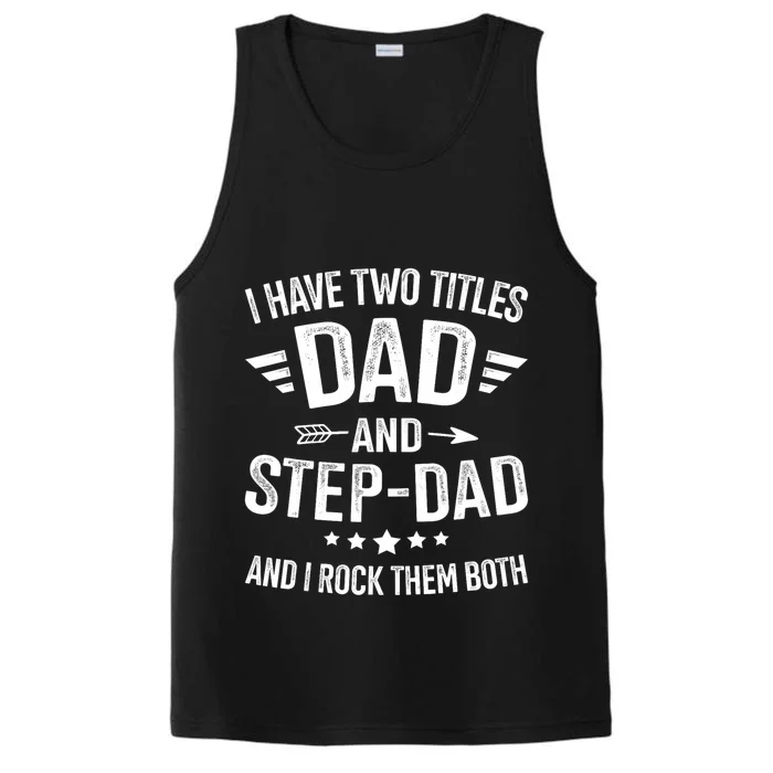 Two Titles Step Dad Bonus Dad Fathers Day Birthday Christmas Performance Tank