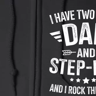 Two Titles Step Dad Bonus Dad Fathers Day Birthday Christmas Full Zip Hoodie