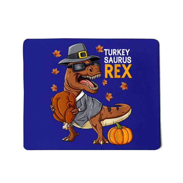 Thanksgiving Turkey Saurus T Rex Pilgrim Dinosaur Boys Funny Gift Mousepad