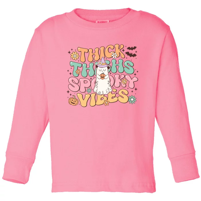 Thick Thighs Spooky Toddler Long Sleeve Shirt