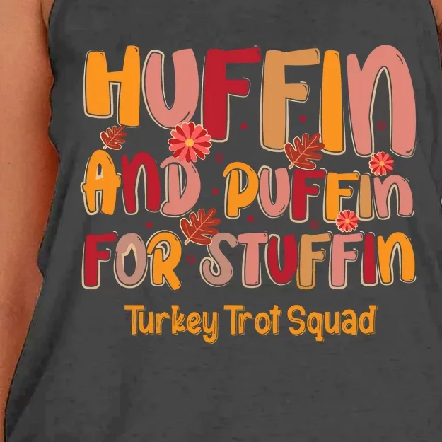 Turkey Trot Squad Thanksgiving Women's Knotted Racerback Tank