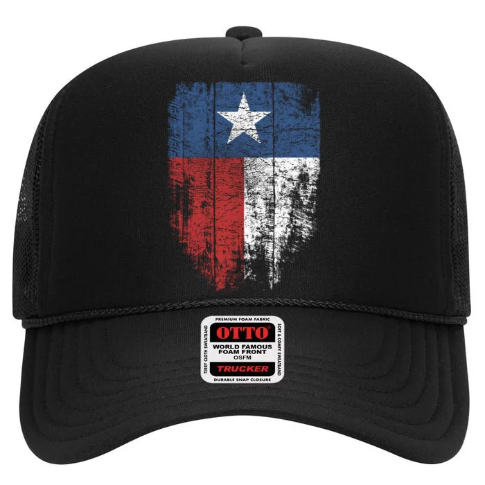 Texas T shirt | Distressed Texas State Flag High Crown Mesh Trucker Hat