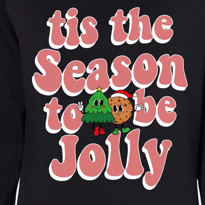 Tis The Season To Be Jolly Cookie Tree Christmas Retro Womens California Wash Sweatshirt