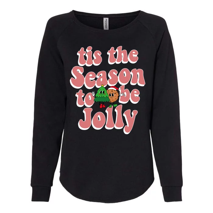 Tis The Season To Be Jolly Cookie Tree Christmas Retro Womens California Wash Sweatshirt