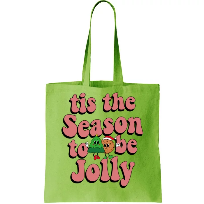 Tis The Season To Be Jolly Cookie Tree Christmas Retro Tote Bag