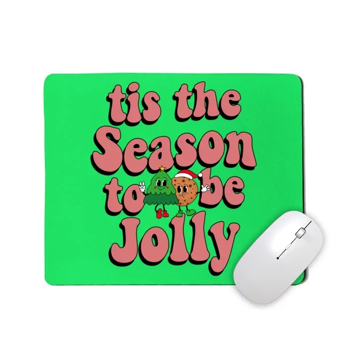 Tis The Season To Be Jolly Cookie Tree Christmas Retro Mousepad