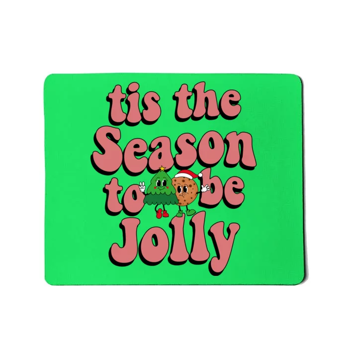 Tis The Season To Be Jolly Cookie Tree Christmas Retro Mousepad