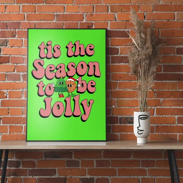 Tis The Season To Be Jolly Cookie Tree Christmas Retro Poster