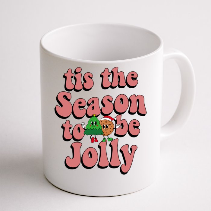 Tis The Season To Be Jolly Cookie Tree Christmas Retro Front & Back Coffee Mug