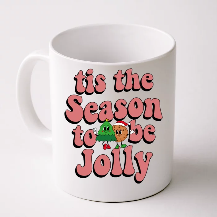 Tis The Season To Be Jolly Cookie Tree Christmas Retro Front & Back Coffee Mug