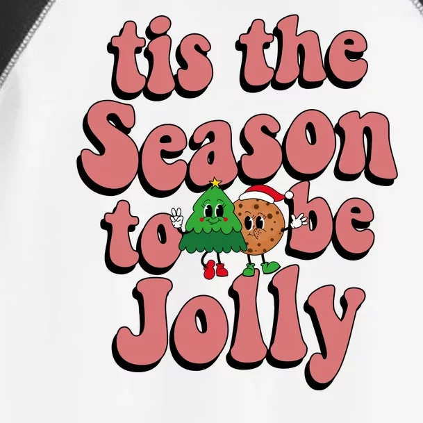 Tis The Season To Be Jolly Cookie Tree Christmas Retro Toddler Fine Jersey T-Shirt