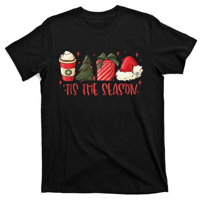 Tis The Season Christmas Coffee Lover Santa Claus Xmas Gifts T-Shirt