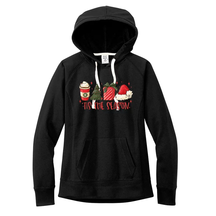 Tis The Season Christmas Coffee Lover Santa Claus Xmas Gifts Women's Fleece Hoodie