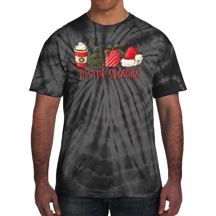 Tis The Season Christmas Coffee Lover Santa Claus Xmas Gifts Tie-Dye T-Shirt