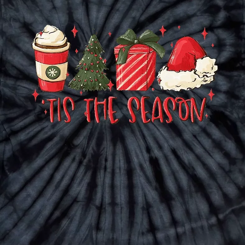 Tis The Season Christmas Coffee Lover Santa Claus Xmas Gifts Tie-Dye T-Shirt