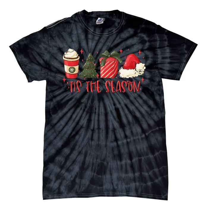 Tis The Season Christmas Coffee Lover Santa Claus Xmas Gifts Tie-Dye T-Shirt