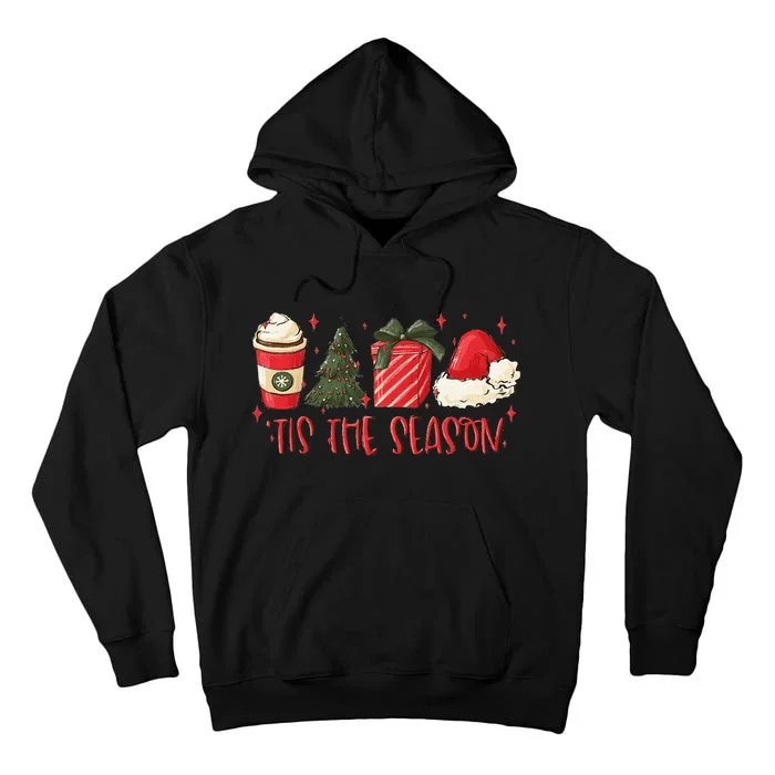 Tis The Season Christmas Coffee Lover Santa Claus Xmas Gifts Tall Hoodie