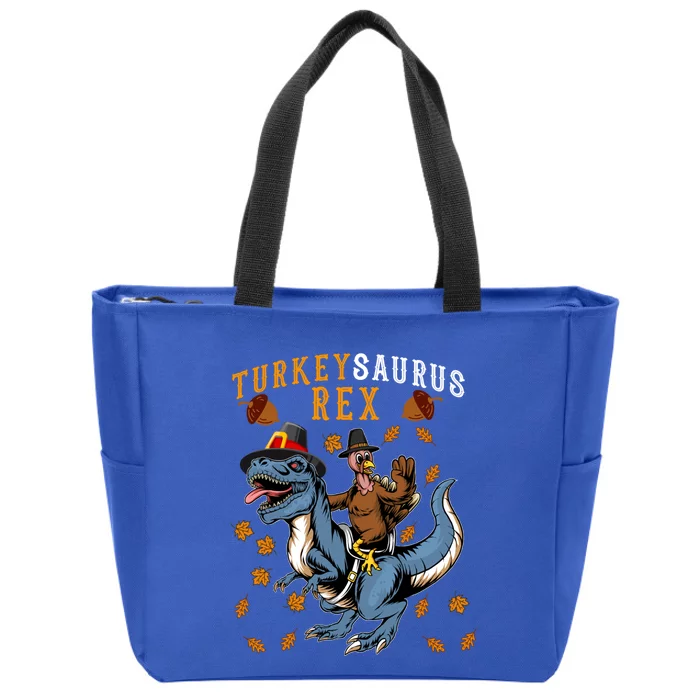 Thanksgiving Turkey Saurus Tfunny Giftrex Boys Dinosaur Costume Cute Gift Zip Tote Bag