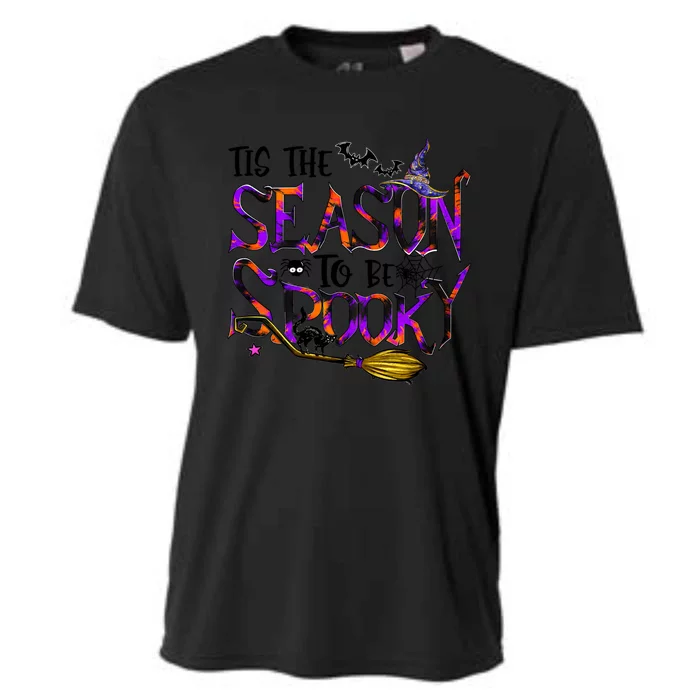 Tis The Season To Be Spooky Vibes Halloween Tie Dye Witch Gift Cooling Performance Crew T-Shirt